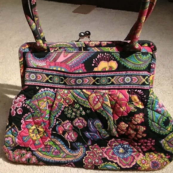 Vera Bradley Colorful Paisley Floral Design Purse - Picture 2 of 8